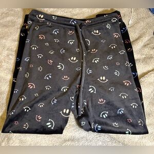 Bluenotes Black Pajamas with Multicolor Smiley Faces